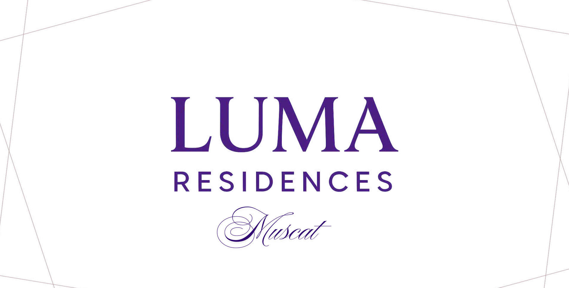 LUMA Residences logo in purple text on a white background with a decorative graphic and