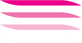 Three pink-to-white gradient swooshes on a white background