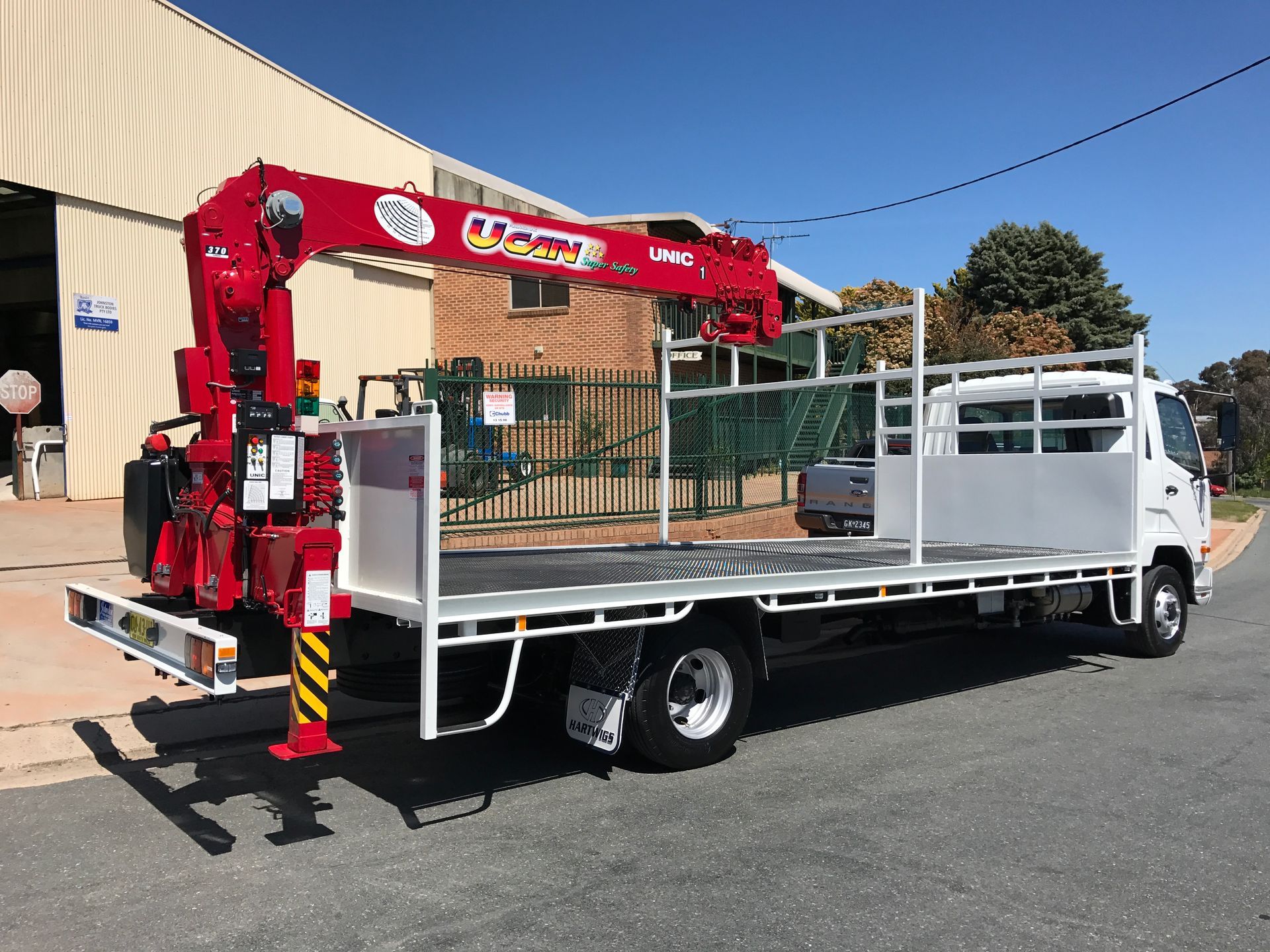 Long Truck with Crane — Queanbeyan, NSW — Johnston Truck Bodies Pty Ltd
