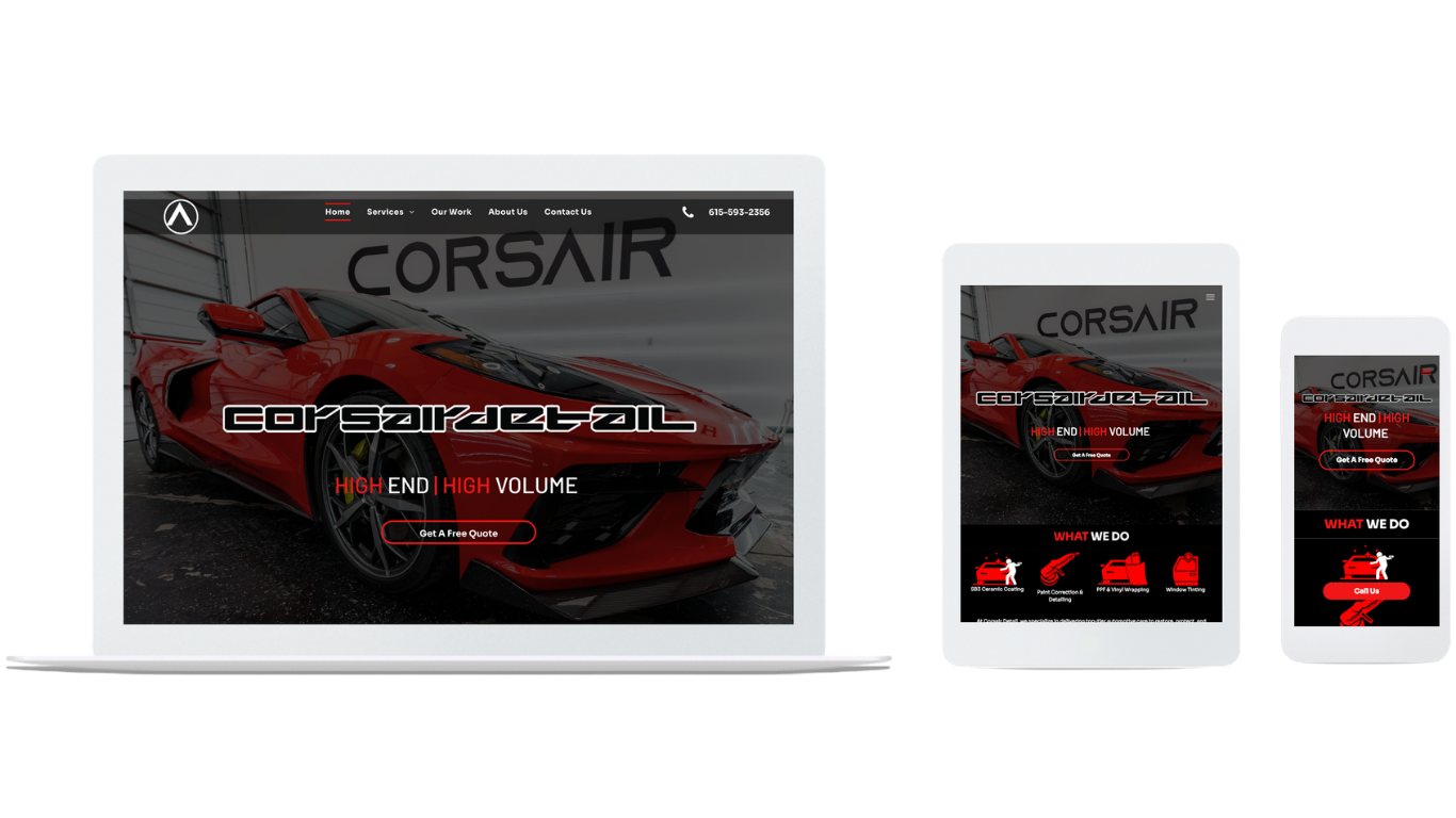 Responsive website mockups for