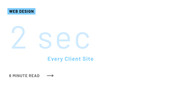 Web design article card with the headline 