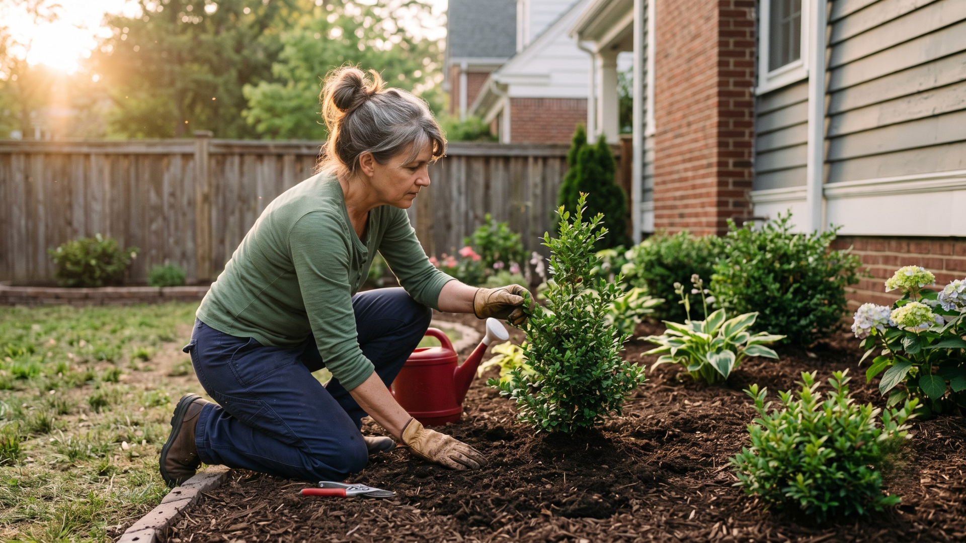 homeowner checking plants dying after planting in Niagara Falls NY