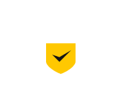Yellow shield icon with a black checkmark in the center | Dillsboro Automotive