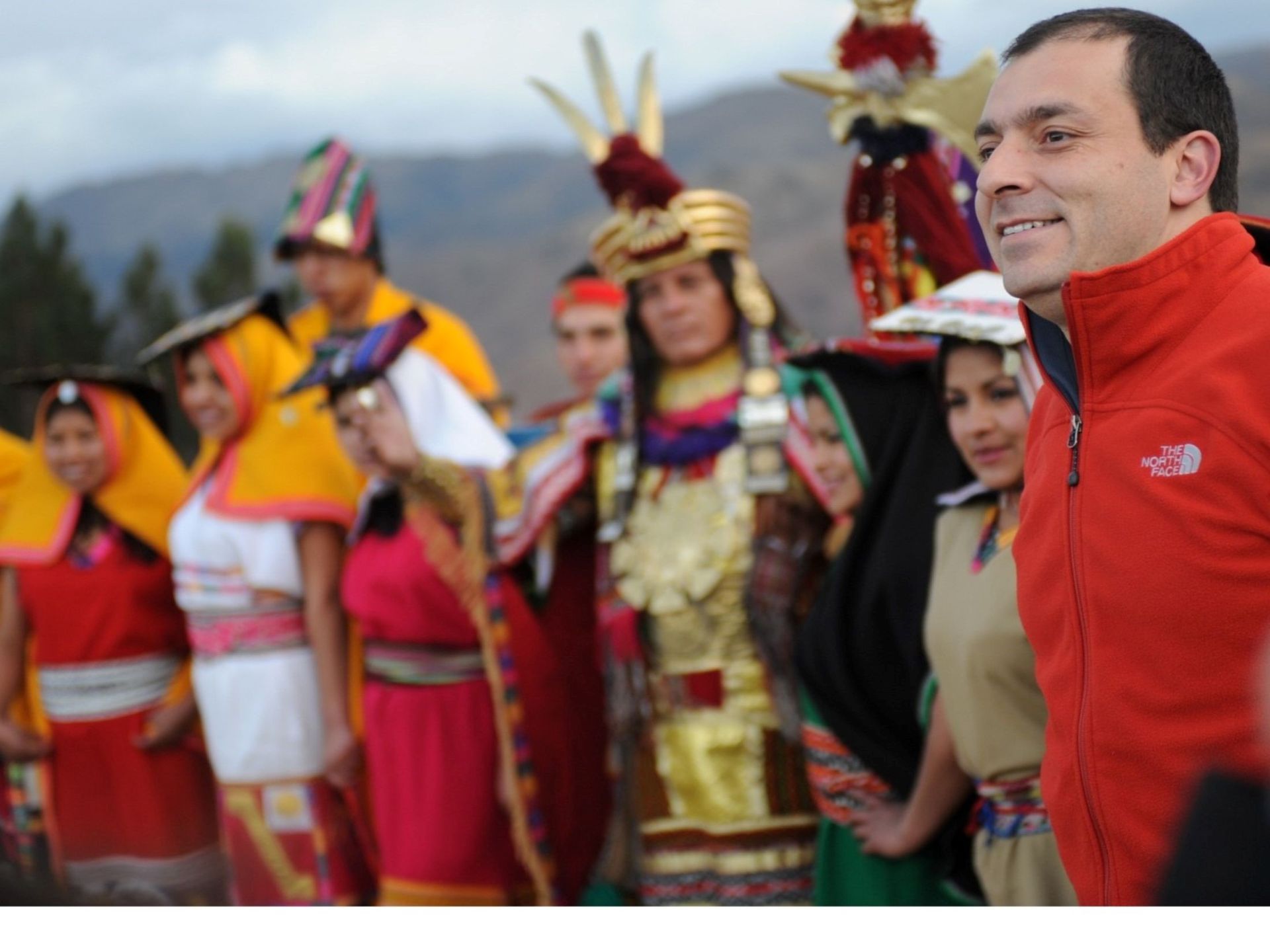 The Inca is receiving visitors in Cusco.