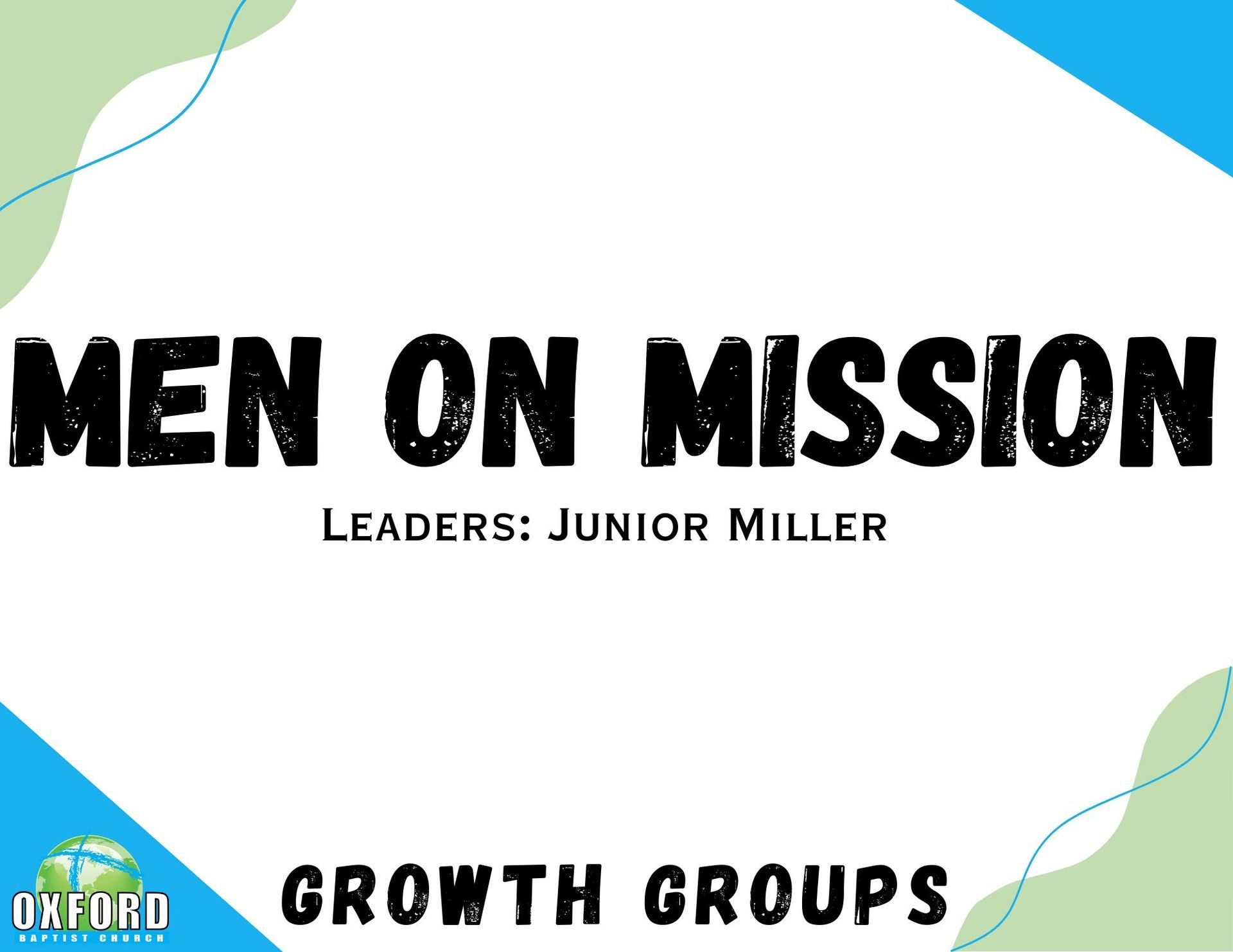 Young Professionals growth groups graphic with black text and colorful corner accents, led by Charles Draper
