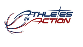 Athletes in Action logo in blue and red text with a stylized swoosh graphic