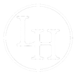"LH" monogram within a circle, featuring elegant, stylized letters.