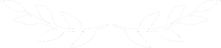 White laurel wreath, possibly a logo or decorative element.