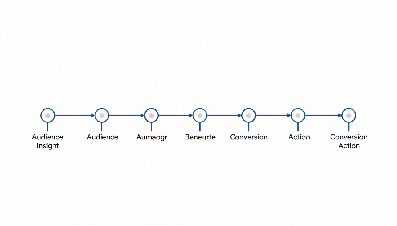 Monoline diagram from audience insight to conversion action