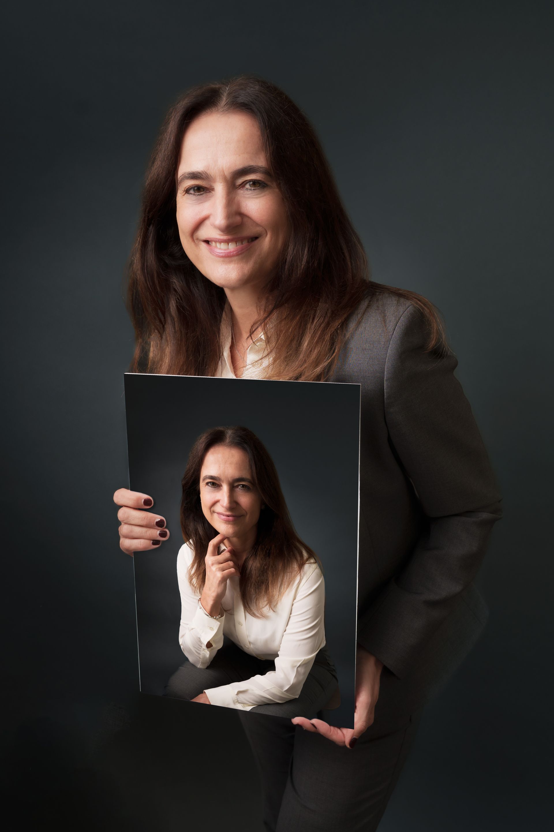 Collage of posed cast portraits for Friends of Stark on dark backgrounds, some holding props.