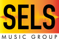 Een logo voor sel's muziekgroep met een geluidsgolf op de achtergrond