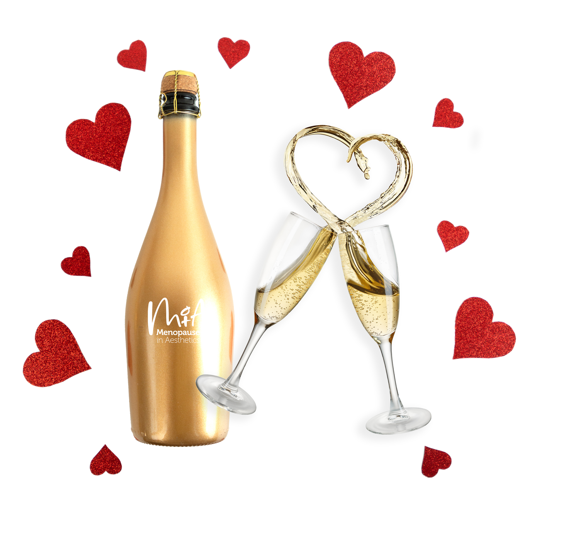 Champagne bottle and glasses