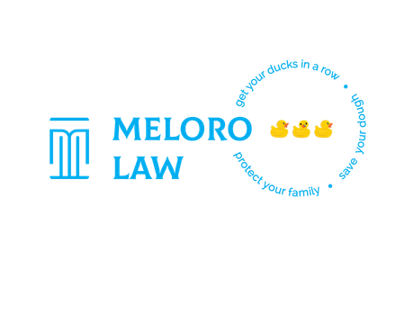 A logo for a law firm called meloro law
