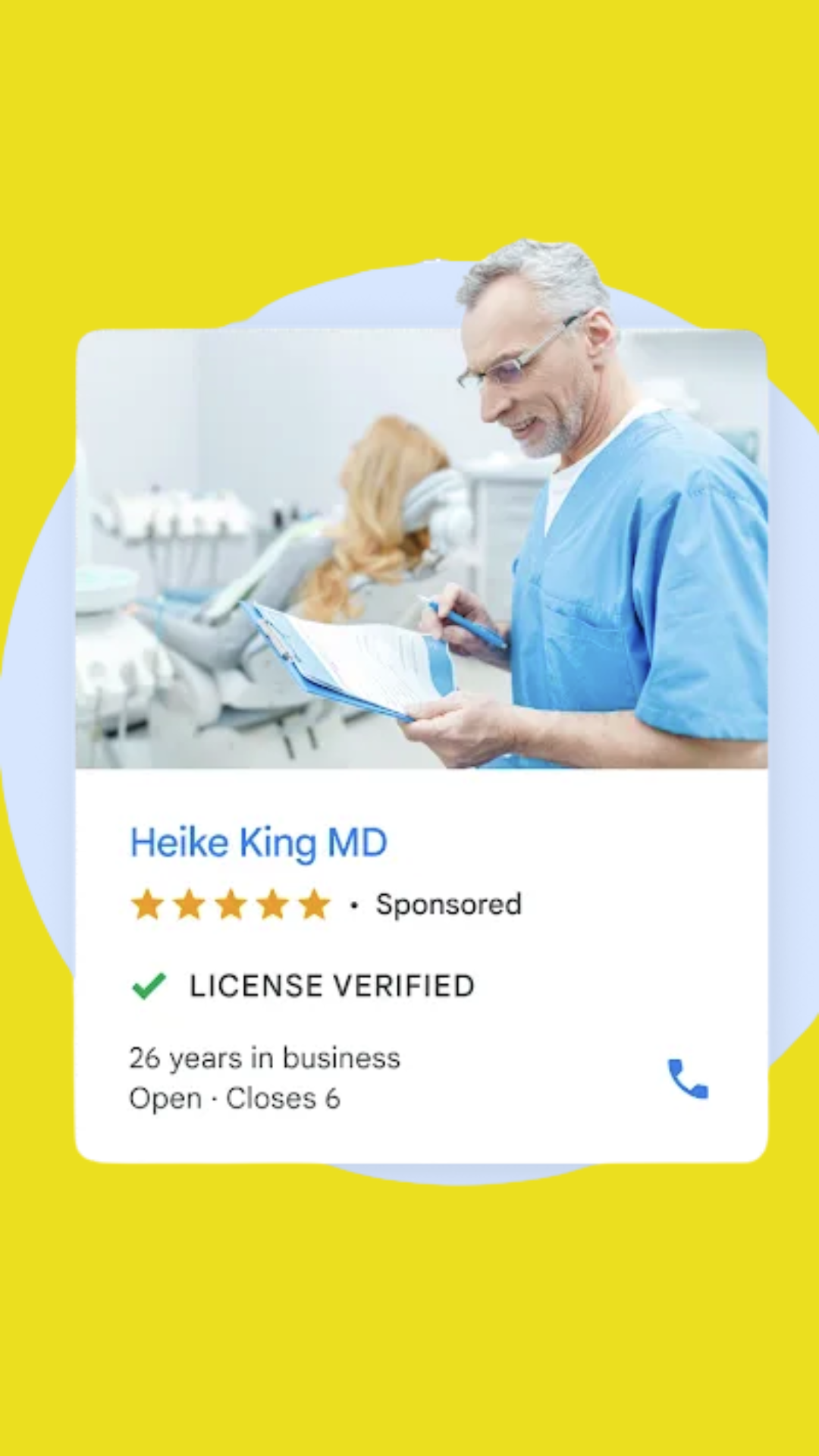 A dentist is holding a clipboard in a dental office.