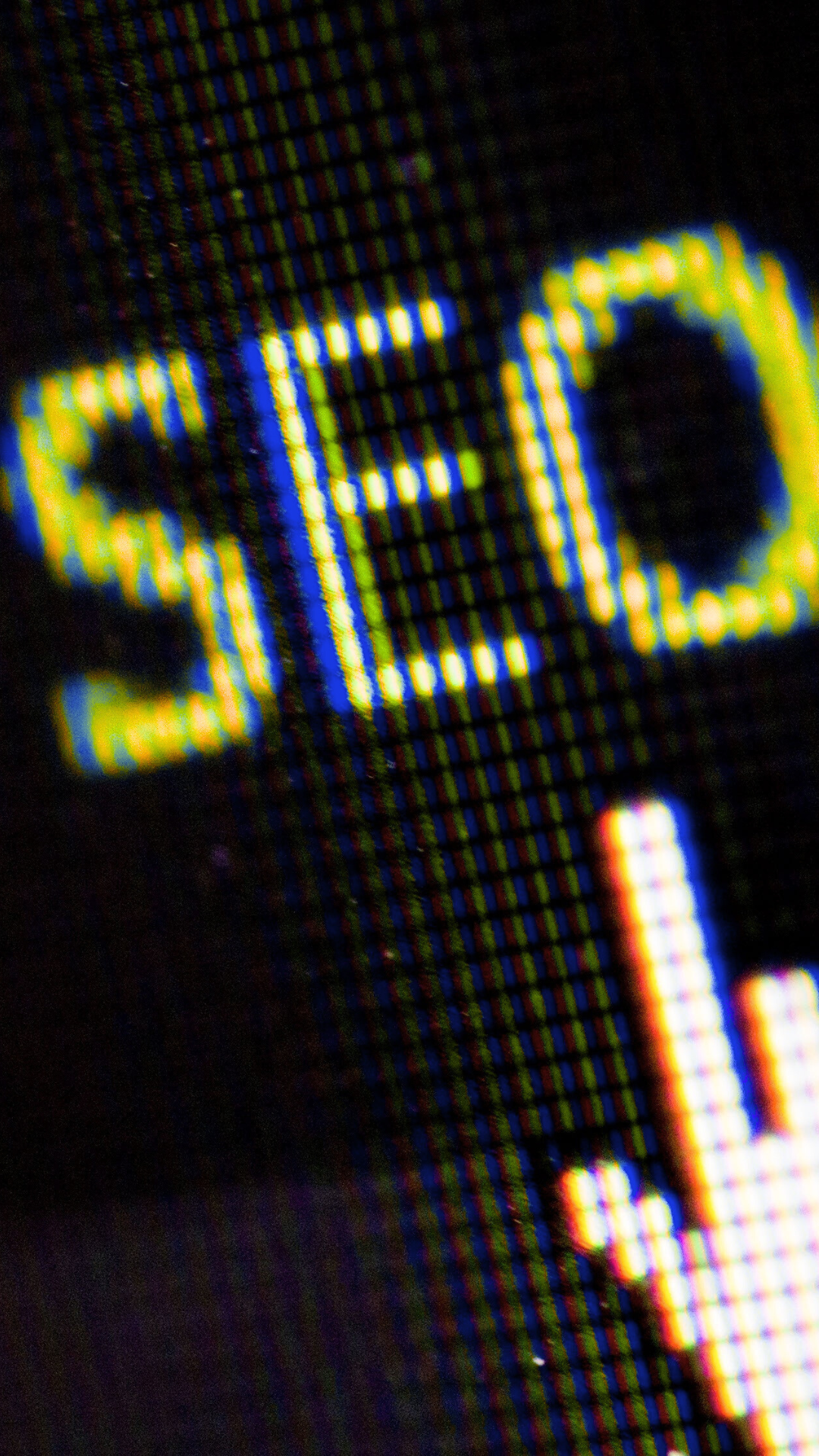 A computer screen with the word seo on it