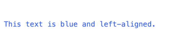 This text is blue and left aligned on a white background