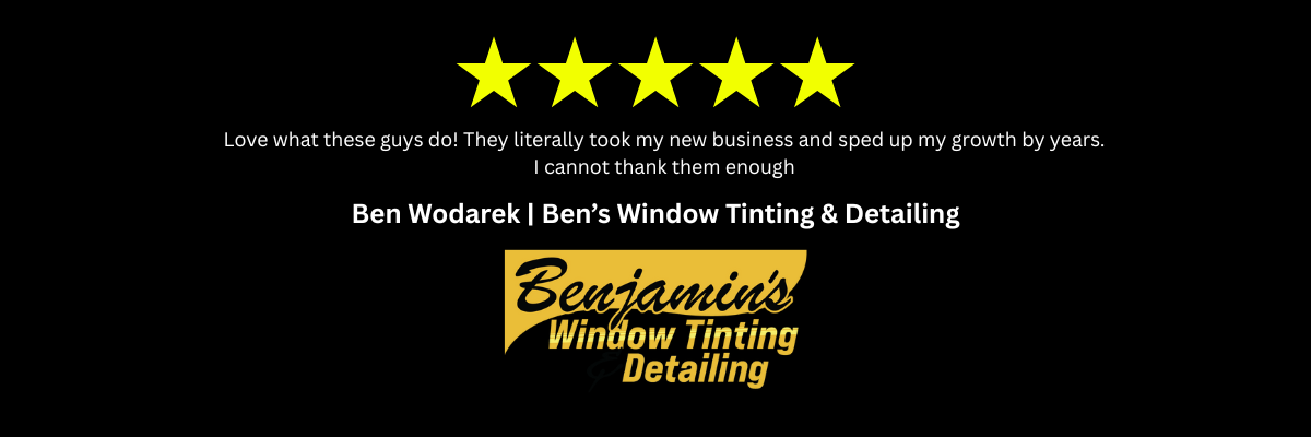 Five-star review for Y Associates from Ben Wodarek of Benjamin's Window Tinting & Detailing
