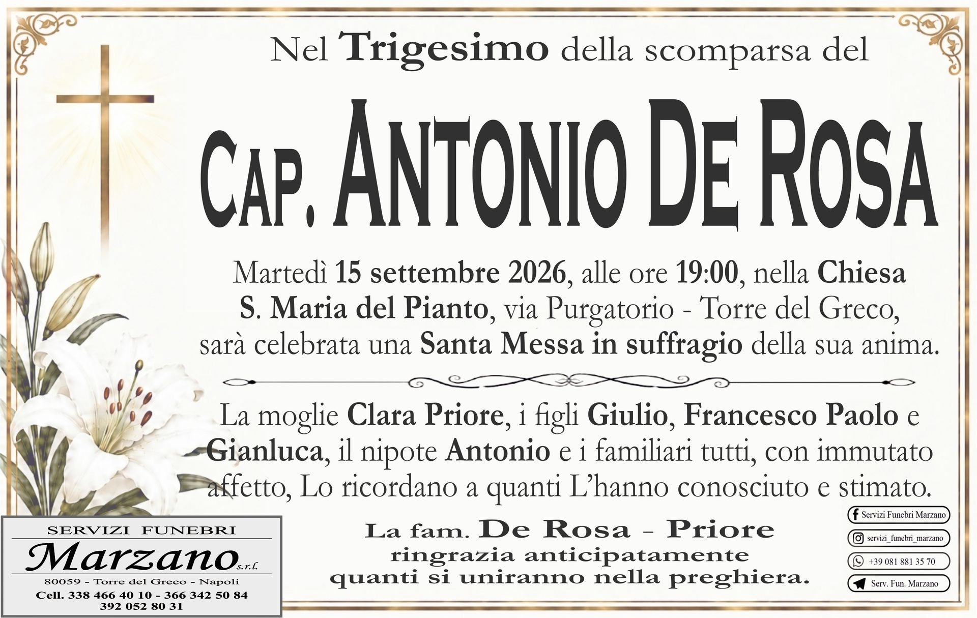 Cap. Antonio De Rosa