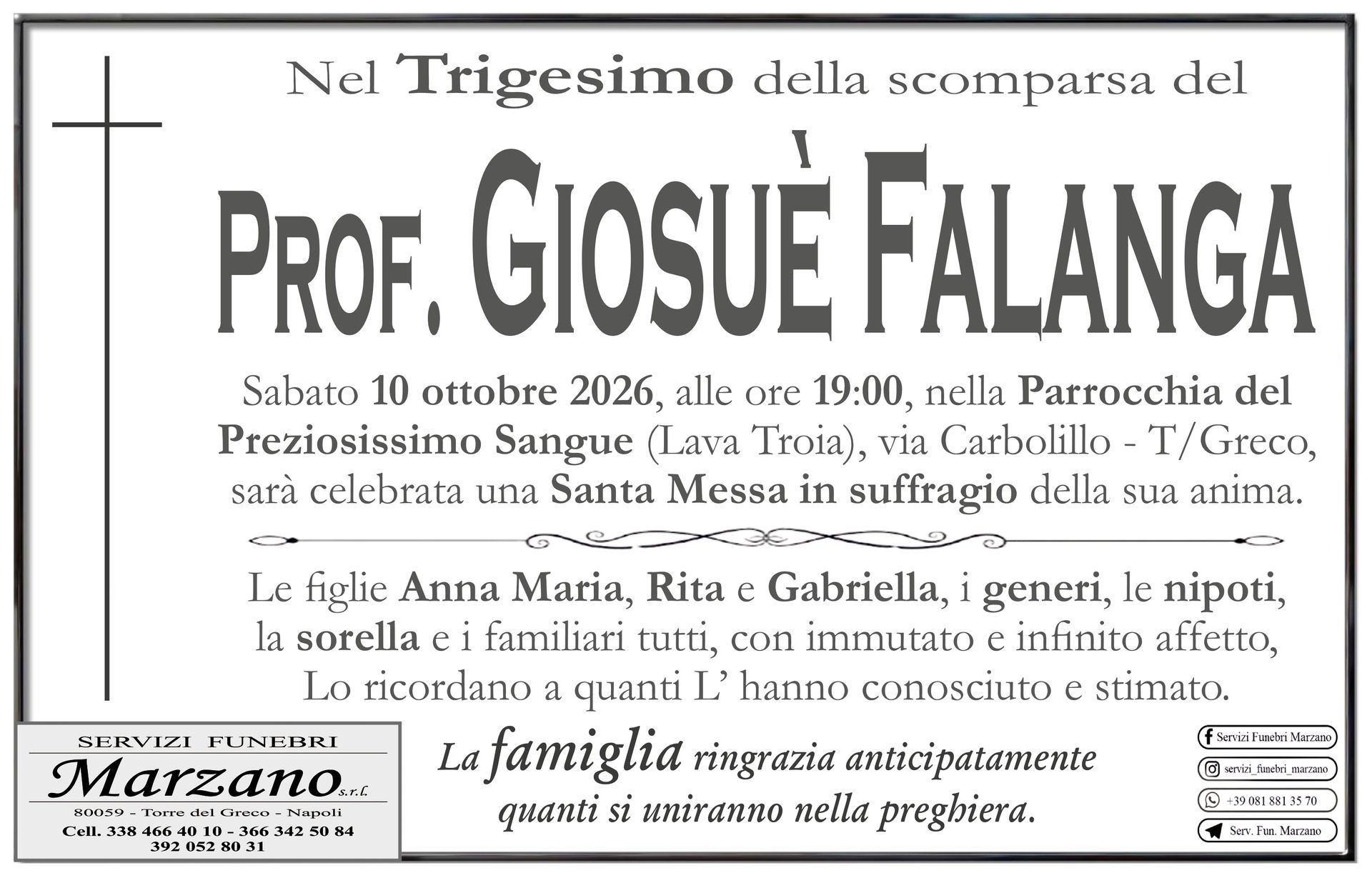 Prof. Giosu&egrave; Falanga