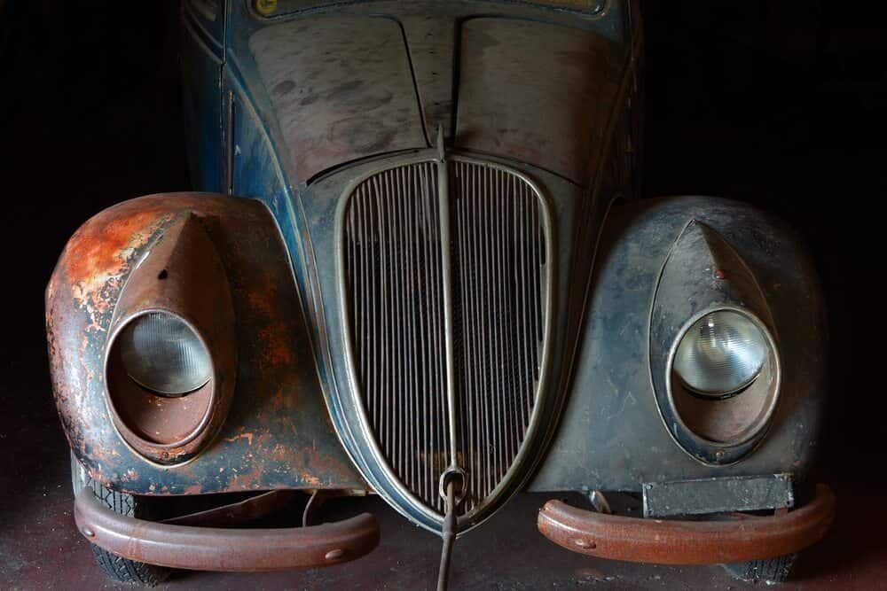 A Close Up Of The Front Of An Old Rusty Car — Twin City Auto Dismantlers In Wangaratta, NSW