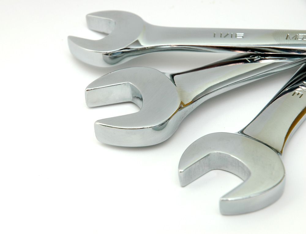Three Chrome Wrenches Are Stacked On Top Of Each Other — Tenterfield Timber & Hardware in Tenterfield, NSW