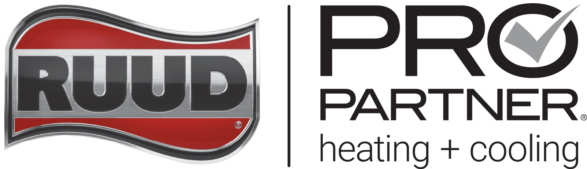 The logo for ruud pro partner heating and cooling