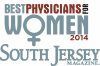 A logo for best physicians for women south jersey magazine.