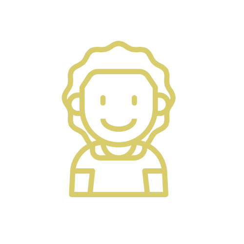 Smiling person with wavy hair, wearing a shirt.