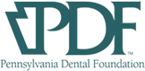 Logo for the Pennsylvania Dental Foundation, in teal, with