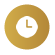 Gold circle with a clock face.