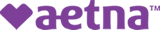 Aetna logo with a purple heart shape followed by the word 