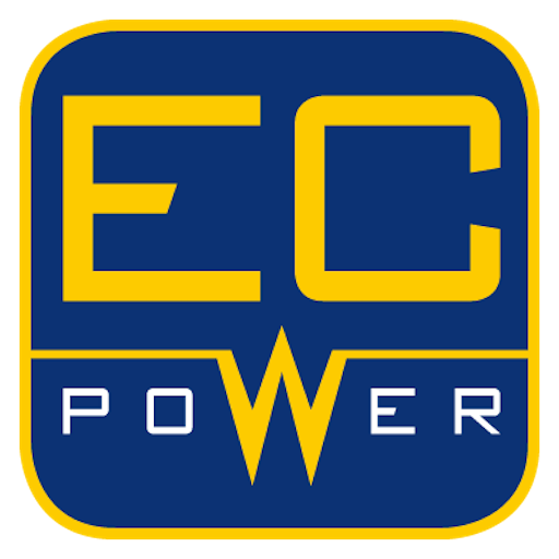 EC Power logo: blue rounded square with yellow “EC” and white/yellow “POWER” text