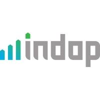 Stylized “indap” logo in gray and teal with rising bar icon