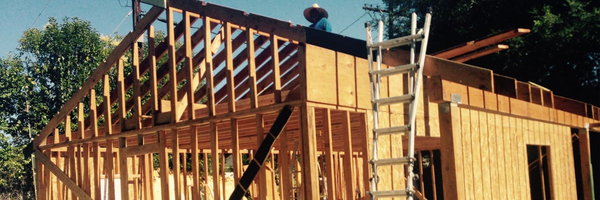 Wood framing on an Addition Building & Design rebuild in Los Angeles