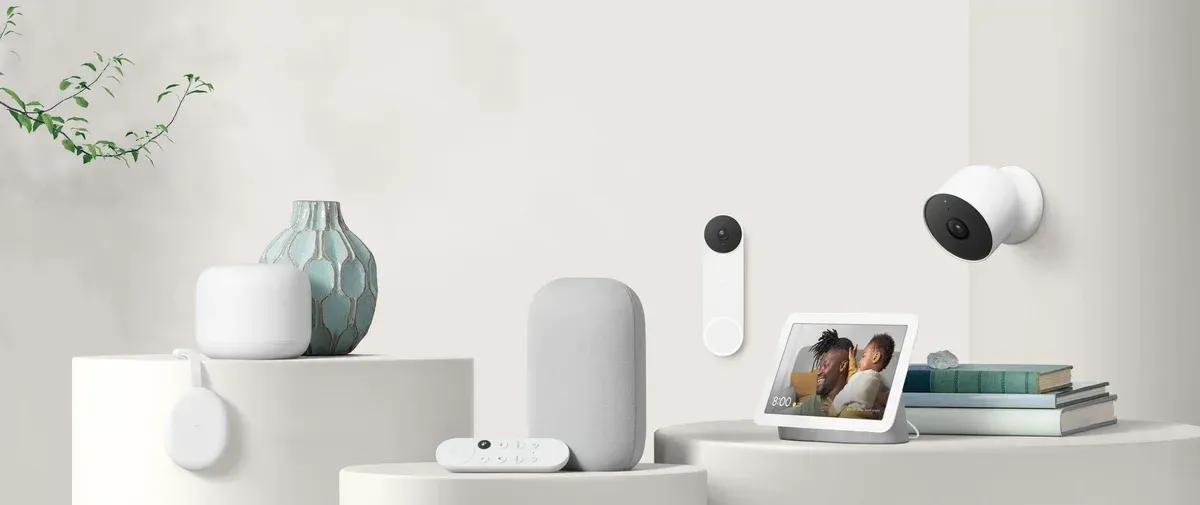 A living room filled with a variety of smart home devices.