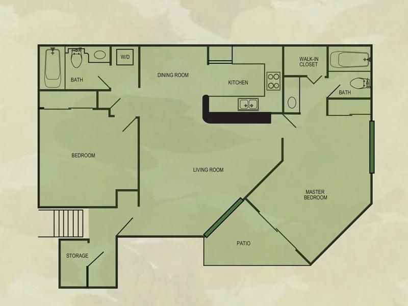 A floor plan of a house with bedrooms and bathrooms
