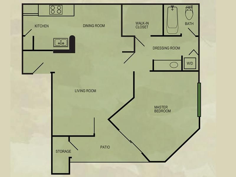 A floor plan of a house with a bathtub
