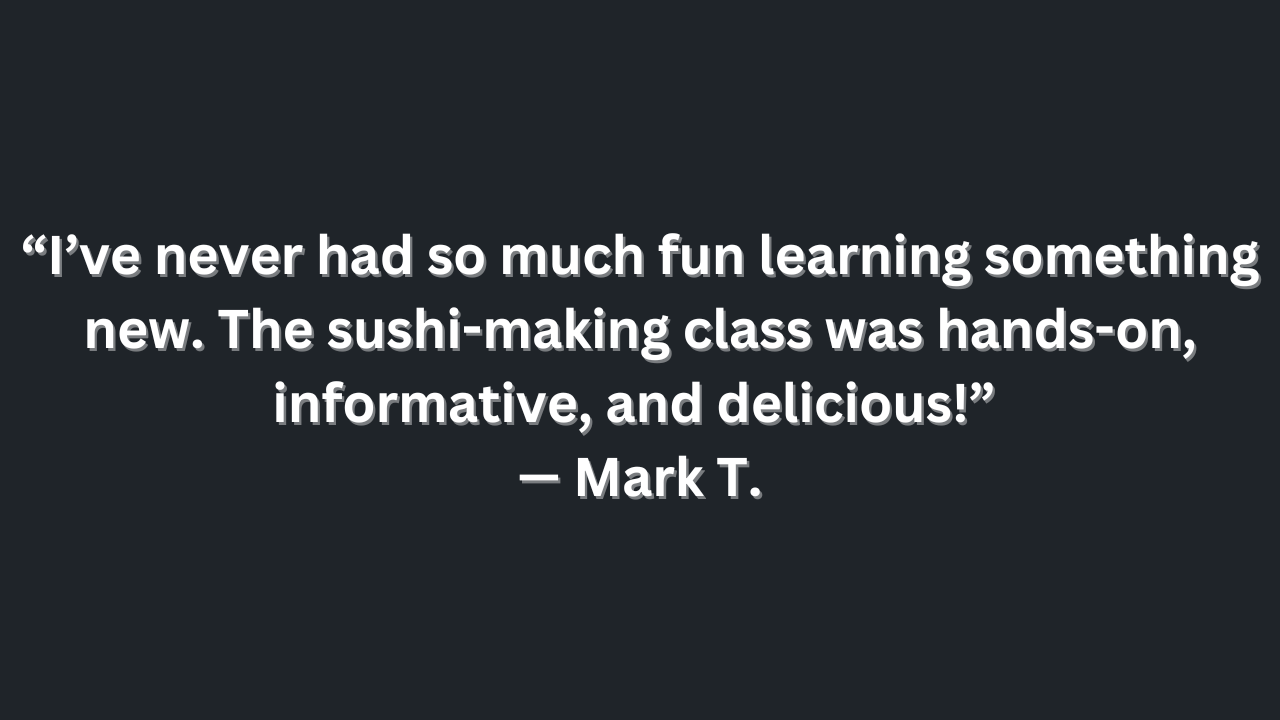 A quote from mark t. that says 
