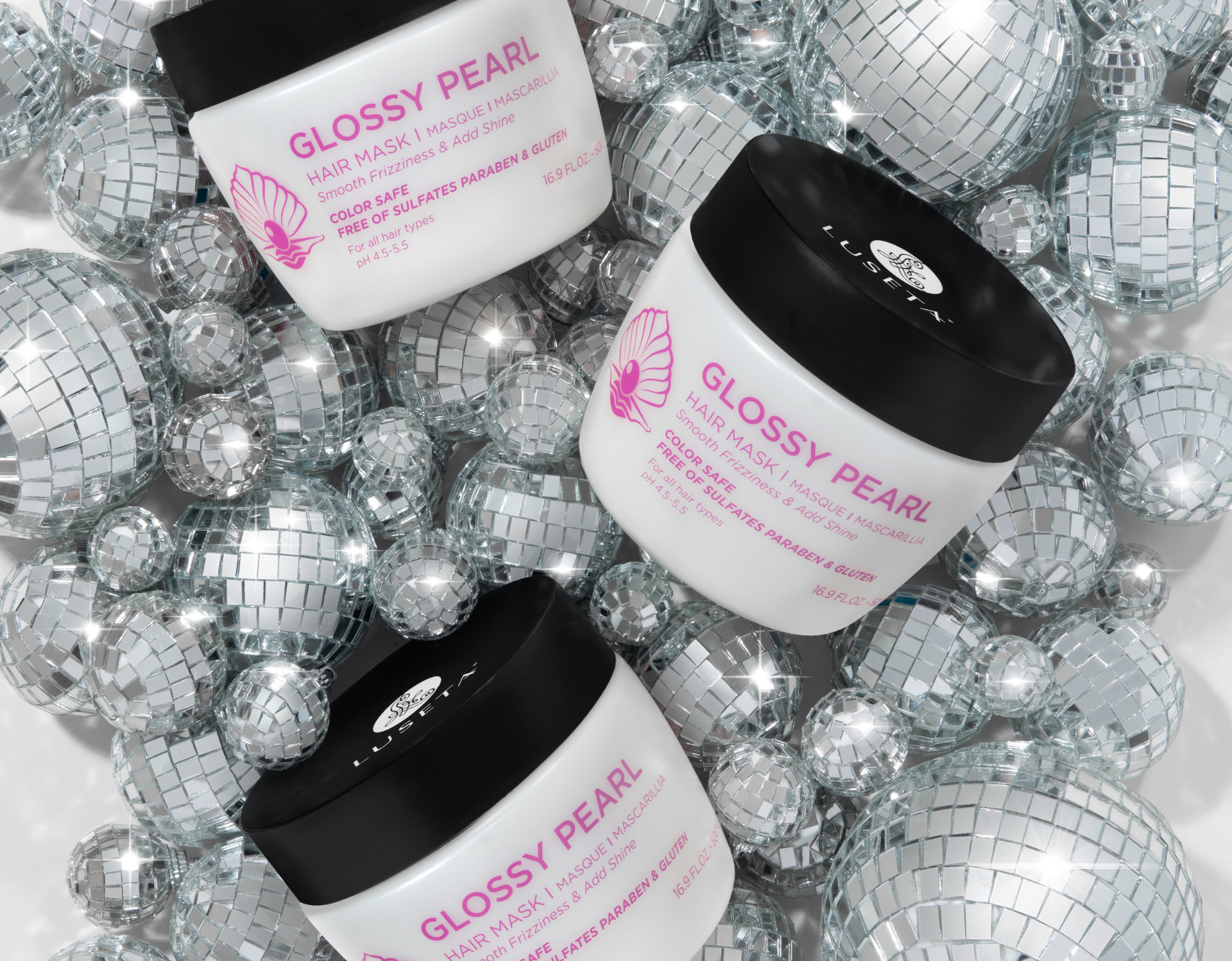 Three white tubs labeled 