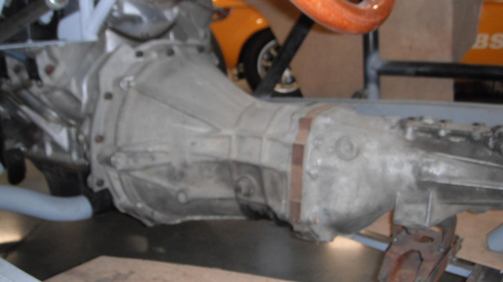 A close up of a gearbox on a table