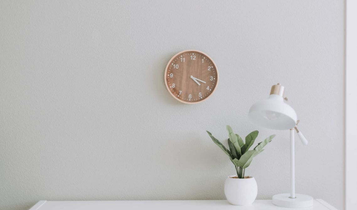 minimalist backdrop with a lamp and plant