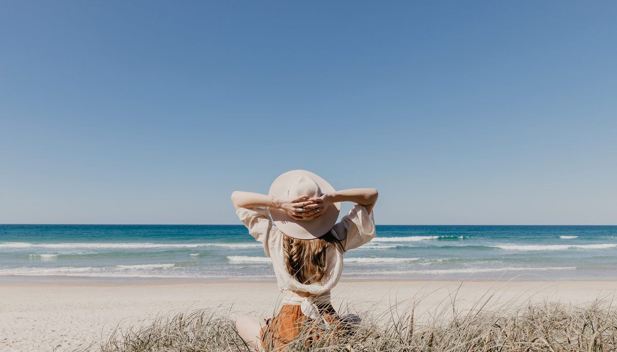 Sally Flower from Home Sanctuary relaxing on the beach