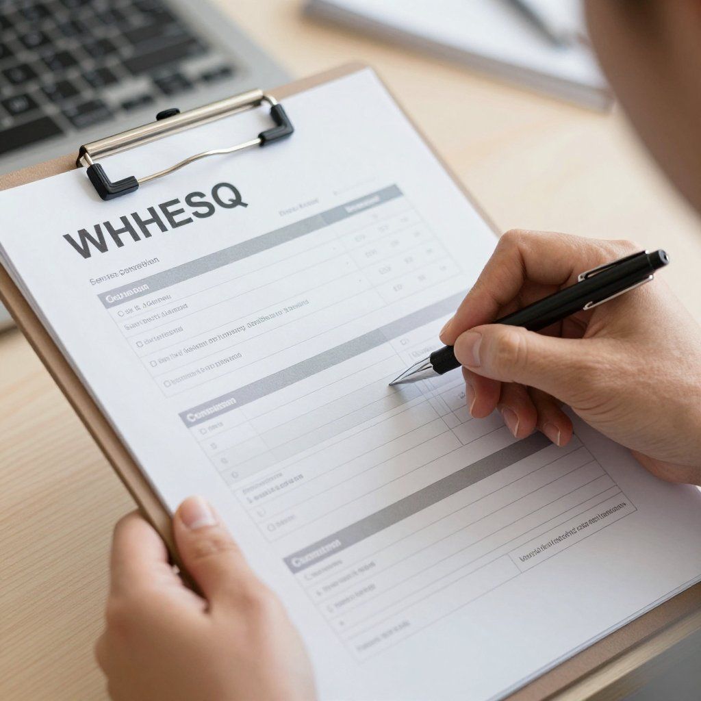 Person filling out a