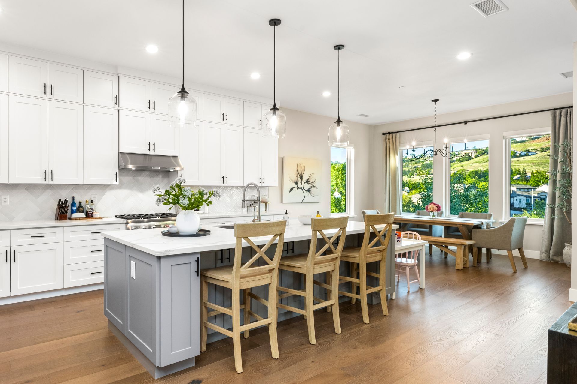 Staged Ritchie Street kitchen and dining area