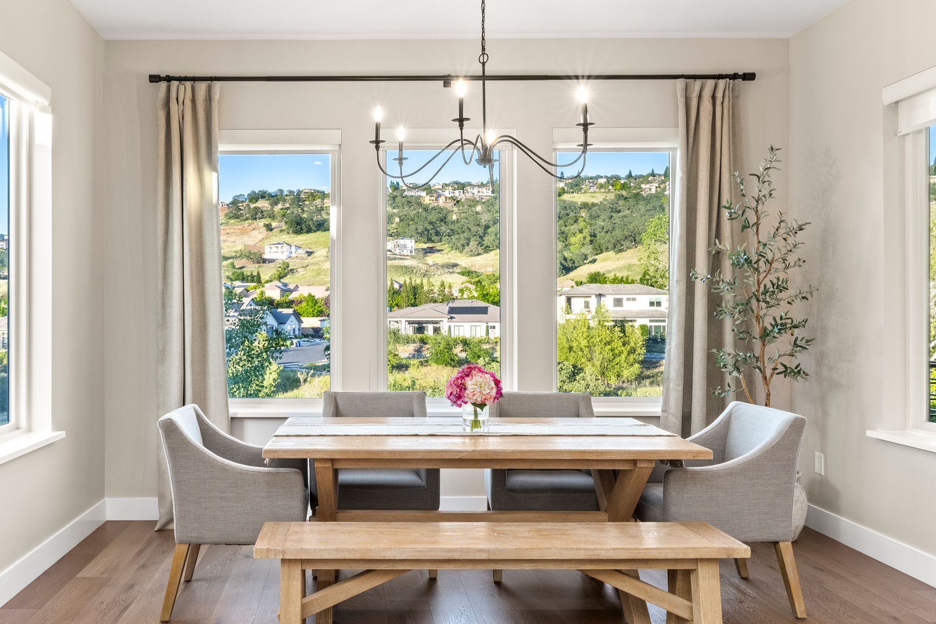 Ritchie Street dining area with hillside view