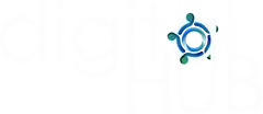 A blue and green logo on a white background.