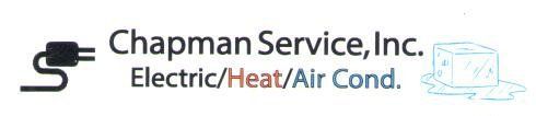 Chapman Service, Inc. logo for Electric, Heat, and Air Conditioning with a plug icon and house outline