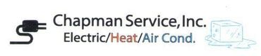 Chapman Service, Inc. logo for Electric, Heat, and Air Conditioning with a plug icon and house outline