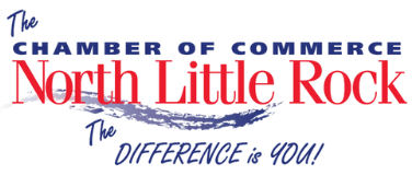 Chamber of Commerce North Little Rock logo with red and blue text and slogan “The Difference is YOU!”