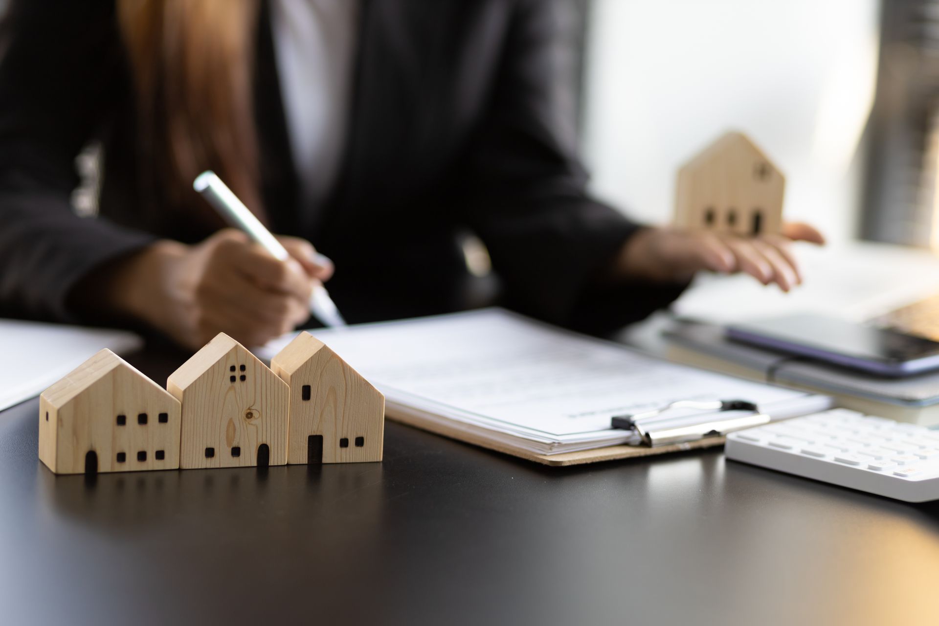 Estate planning attorney reviewing property documents
